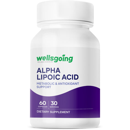 Wellsgoing Alpha Lipoic Acid 600 mg – Advanced Antioxidant Support – 60 Capsules