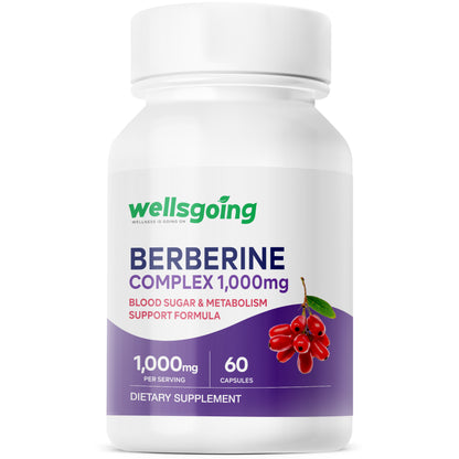 Berberine 1000mg Complex – Metabolism, Energy & Craving Support with Cinnamon & ALA – 60 Capsules