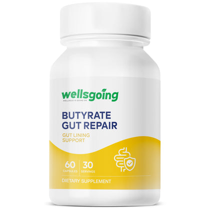 Wellsgoing Butyrate – Postbiotic Gut Support – 60 Capsules