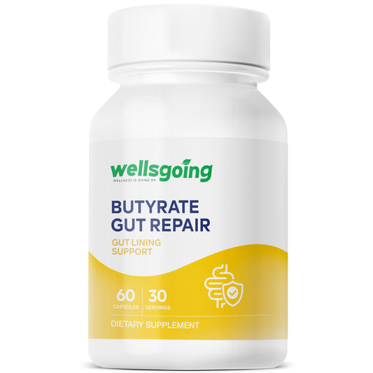 Wellsgoing Butyrate – Postbiotic Gut Support – 60 Capsules