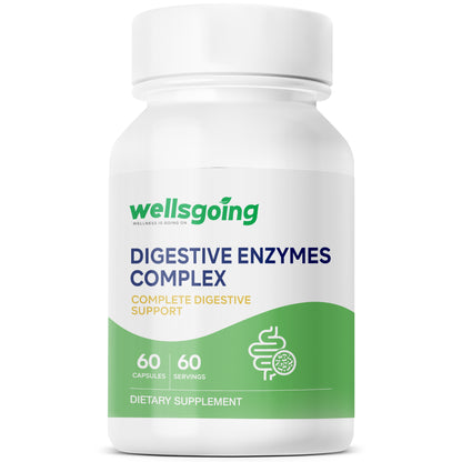 Wellsgoing Digestive Enzymes Complex – Digestive Support – 60 Capsules