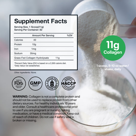 Wellsgoing Grass-Fed Collagen Peptides Powder – Hair, Skin & Joint Support (2 lb)