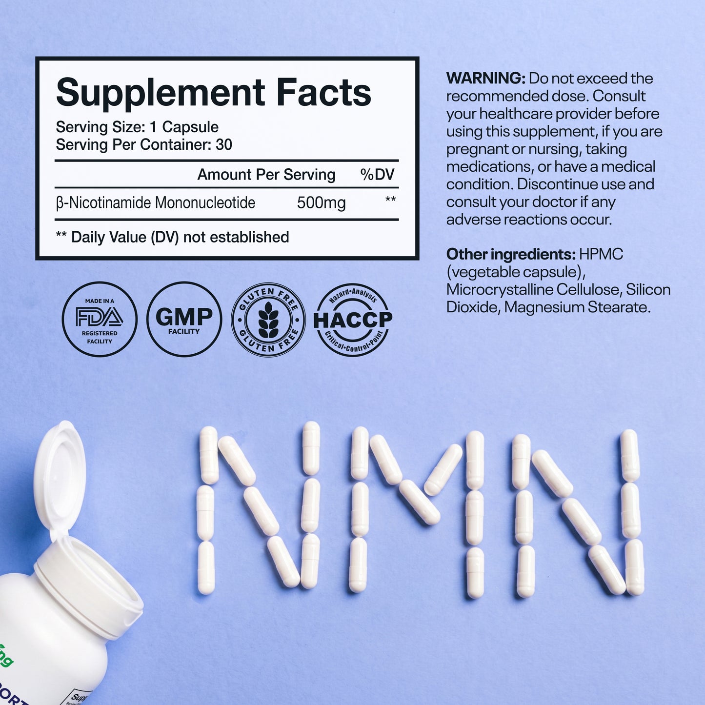Wellsgoing NMN 500mg – Daily Vitality & Wellness Support(30 Capsules)