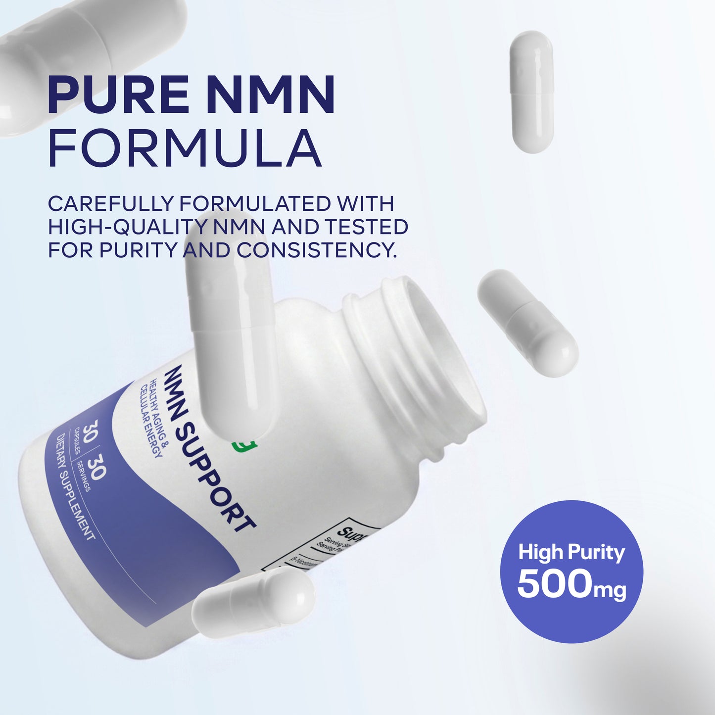 Wellsgoing NMN 500mg – Daily Vitality & Wellness Support(30 Capsules)