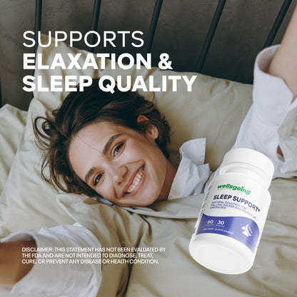 Wellsgoing Sleep Support – Melatonin-Free Relaxation Formula (60 Capsules)