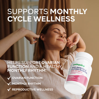 Wellsgoing Myo & D-Chiro Inositol 40:1 – Daily Wellness Formula – 60 Capsules