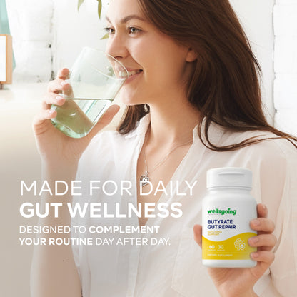 Wellsgoing Butyrate – Postbiotic Gut Support – 60 Capsules