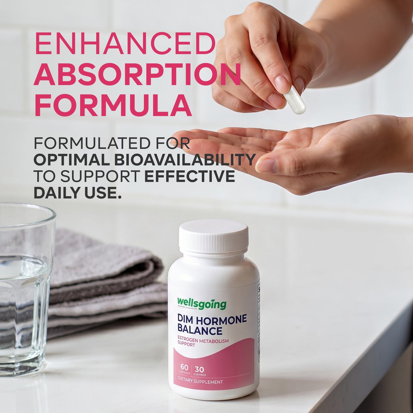 Wellsgoing DIM 200 mg – Women’s Hormonal Health – 60 Capsules