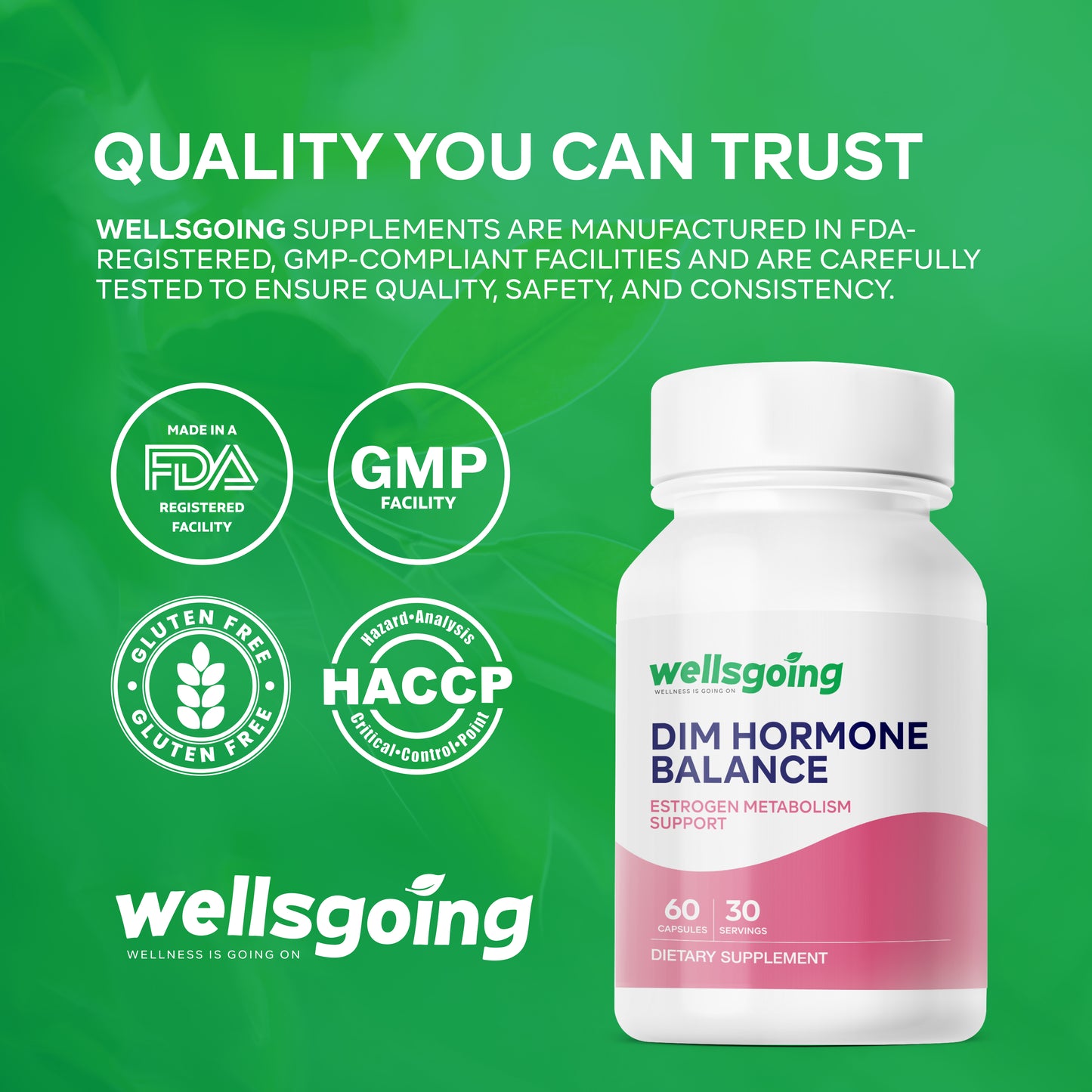 Wellsgoing DIM 200 mg – Women’s Hormonal Health – 60 Capsules