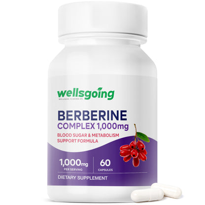 Berberine 1000mg Complex – Metabolism, Energy & Craving Support with Cinnamon & ALA – 60 Capsules