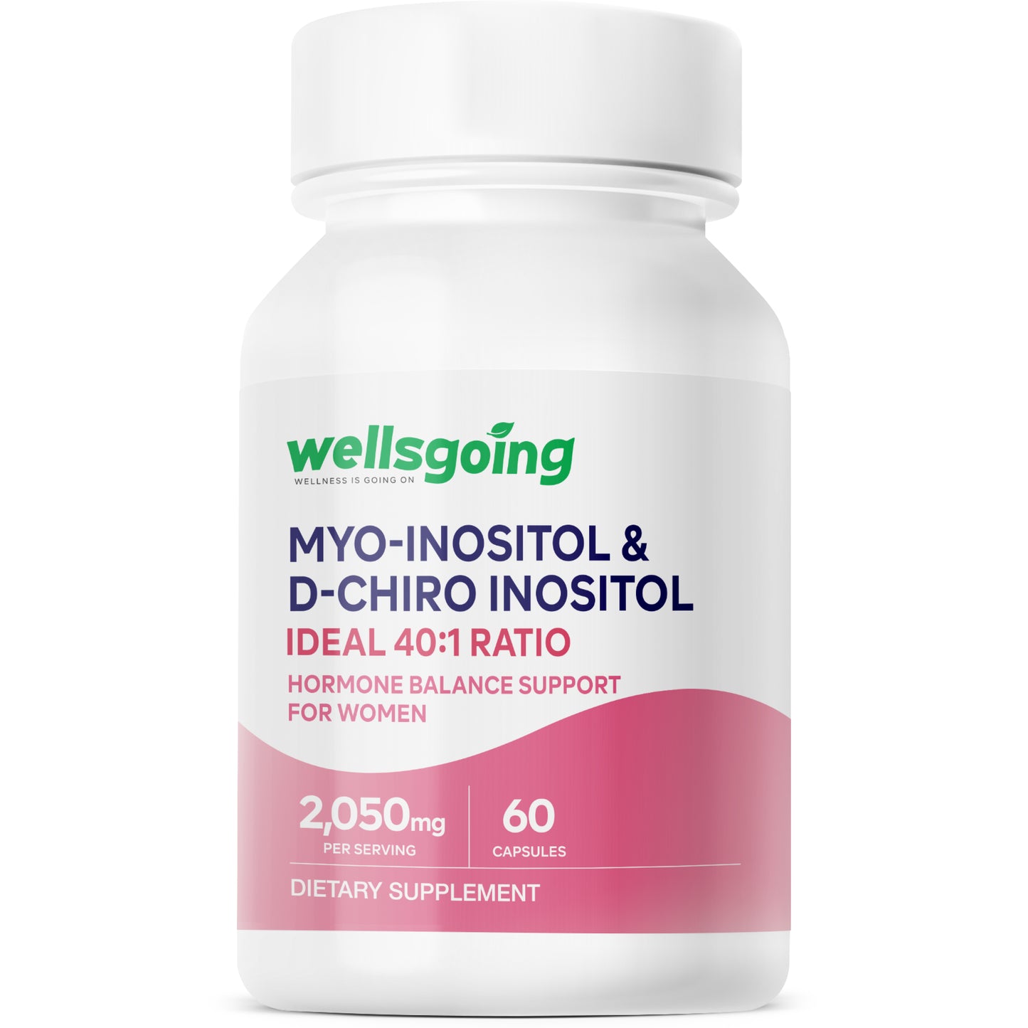 Wellsgoing Myo & D-Chiro Inositol 40:1 – Daily Wellness Formula – 60 Capsules