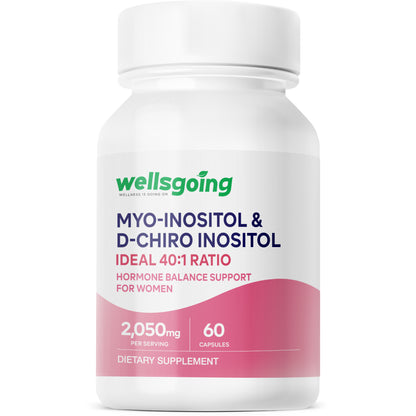 Wellsgoing Myo & D-Chiro Inositol 40:1 – Daily Wellness Formula – 60 Capsules