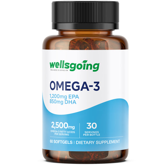 Wellsgoing Omega-3 Fish Oil 2500 mg – Heart & Brain Support (60 Softgels)