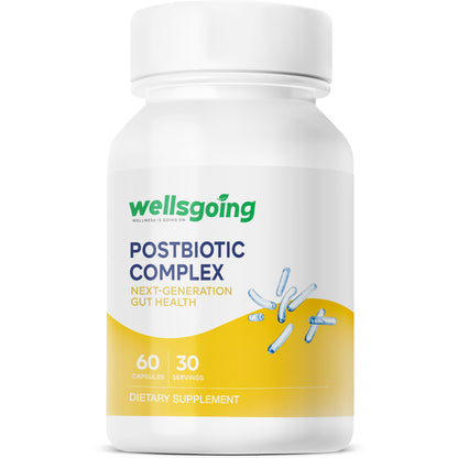 Wellsgoing Postbiotic Complex – Heat-Treated Postbiotics for Daily Support – 60 Capsules