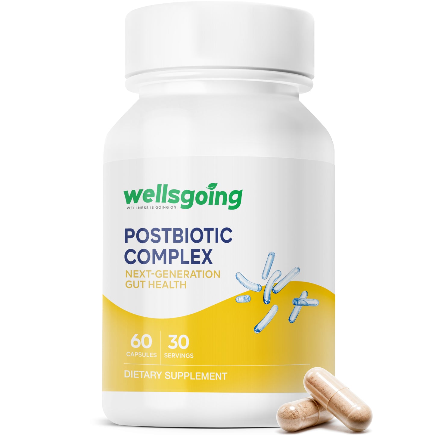 Wellsgoing Postbiotic Complex – Heat-Treated Postbiotics for Daily Support – 60 Capsules