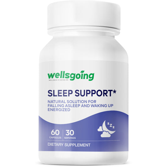 Wellsgoing Sleep Support – Melatonin-Free Relaxation Formula (60 Capsules)