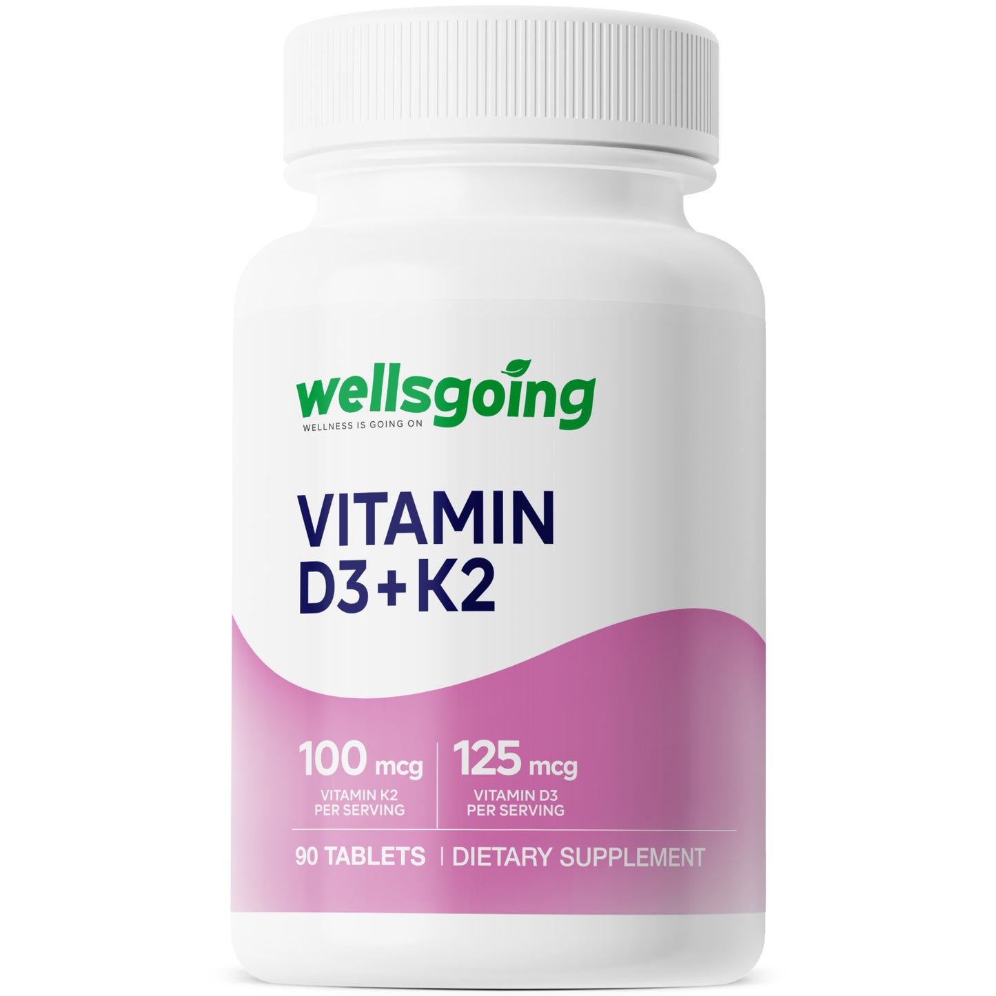 Wellsgoing Vitamin D3 + K2 5000 IU – Bone, Teeth & Immune Support (90 Tablets)